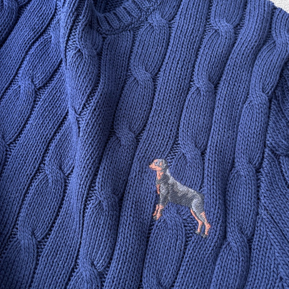 Polo Ralph Lauren navy dog Doberman puppy cable knit sweater jumper NWT - Picture 2 of 5